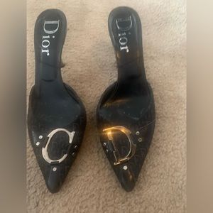 Dior monogram Mules. Size 38. Black.